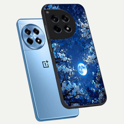  Blossom Moonlight Sky phone case For OnePlus 12R showing premium glass back cover with detailed artwork
