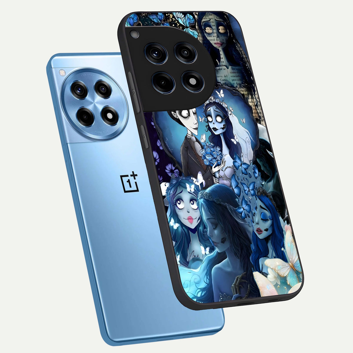  Butterfly Ghost Soul phone case For OnePlus 12R showing premium glass back cover with detailed artwork