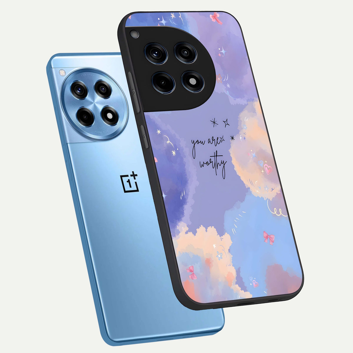  Celestial Cloud Magic phone case For OnePlus 12R showing premium glass back cover with detailed artwork