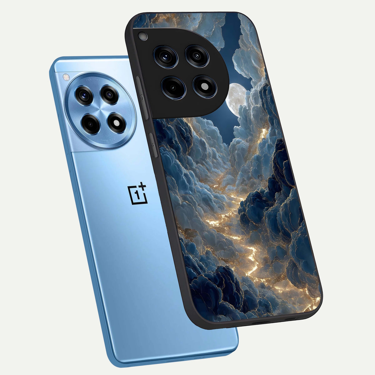  Celestial Cloud Road phone case For OnePlus 12R showing premium glass back cover with detailed artwork
