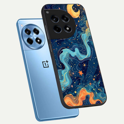  Celestial Dream Flow phone case For OnePlus 12R showing premium glass back cover with detailed artwork