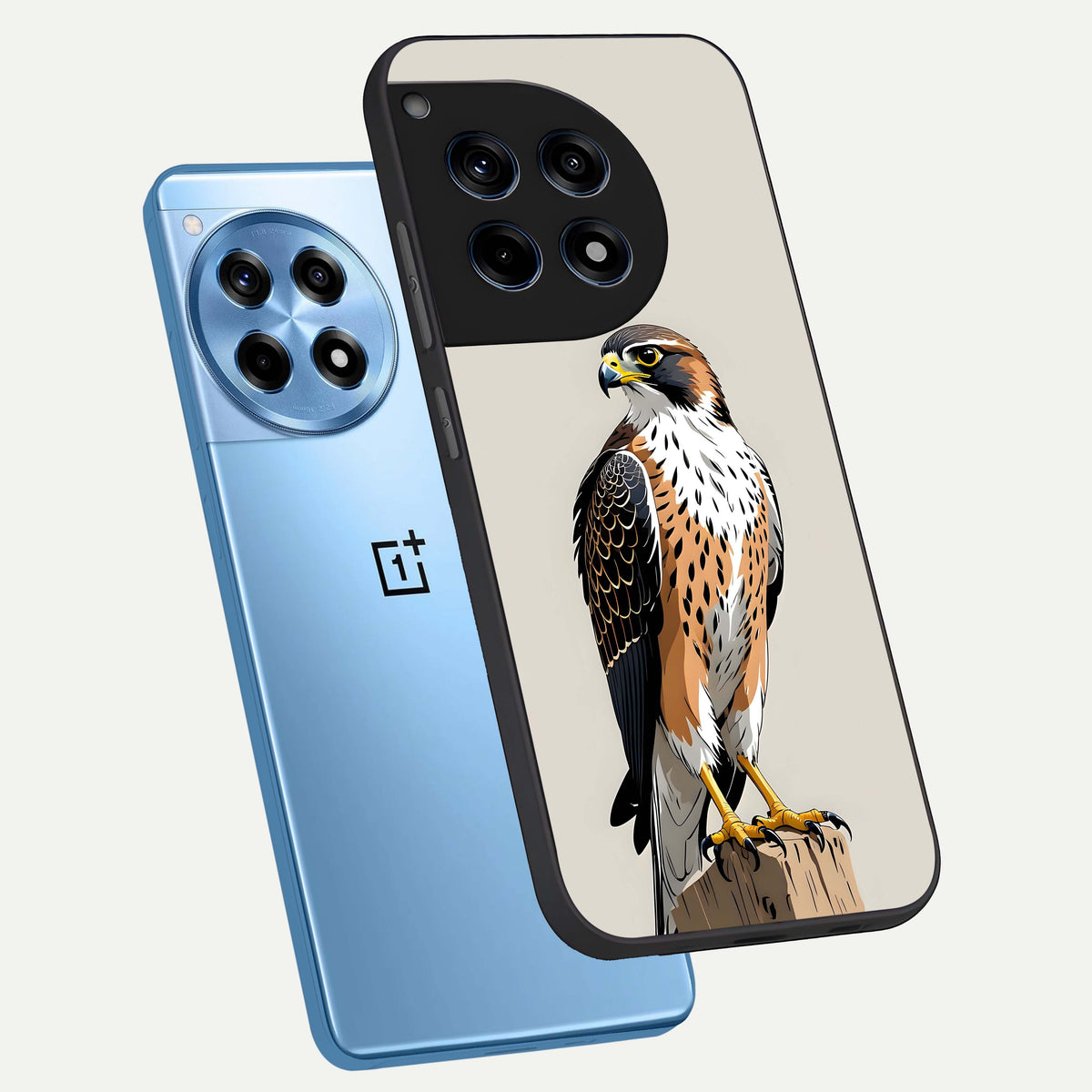  Clever Eagle phone case For OnePlus 12R showing premium glass back cover with detailed artwork