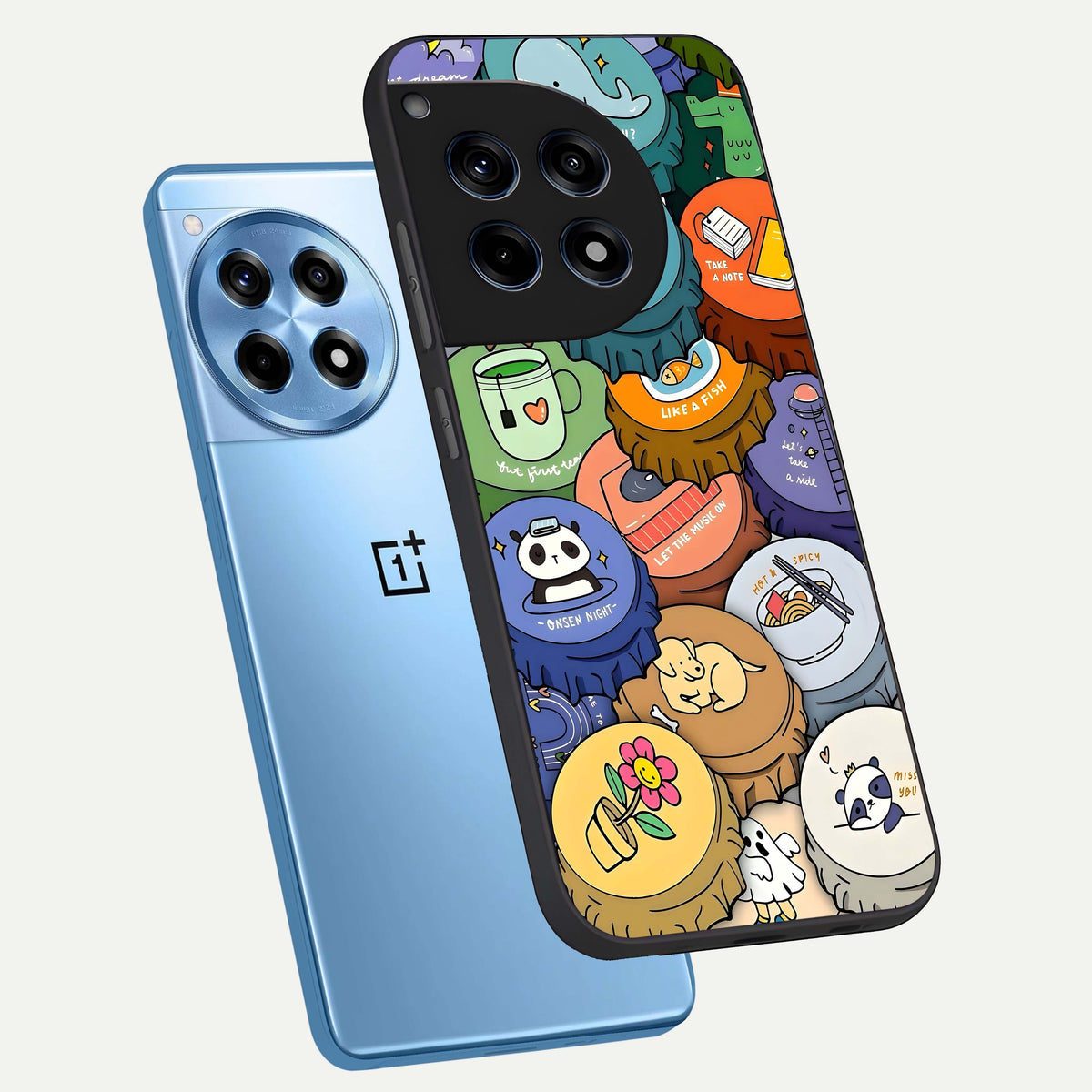  Coins Patterns phone case For OnePlus 12R showing premium glass back cover with detailed artwork