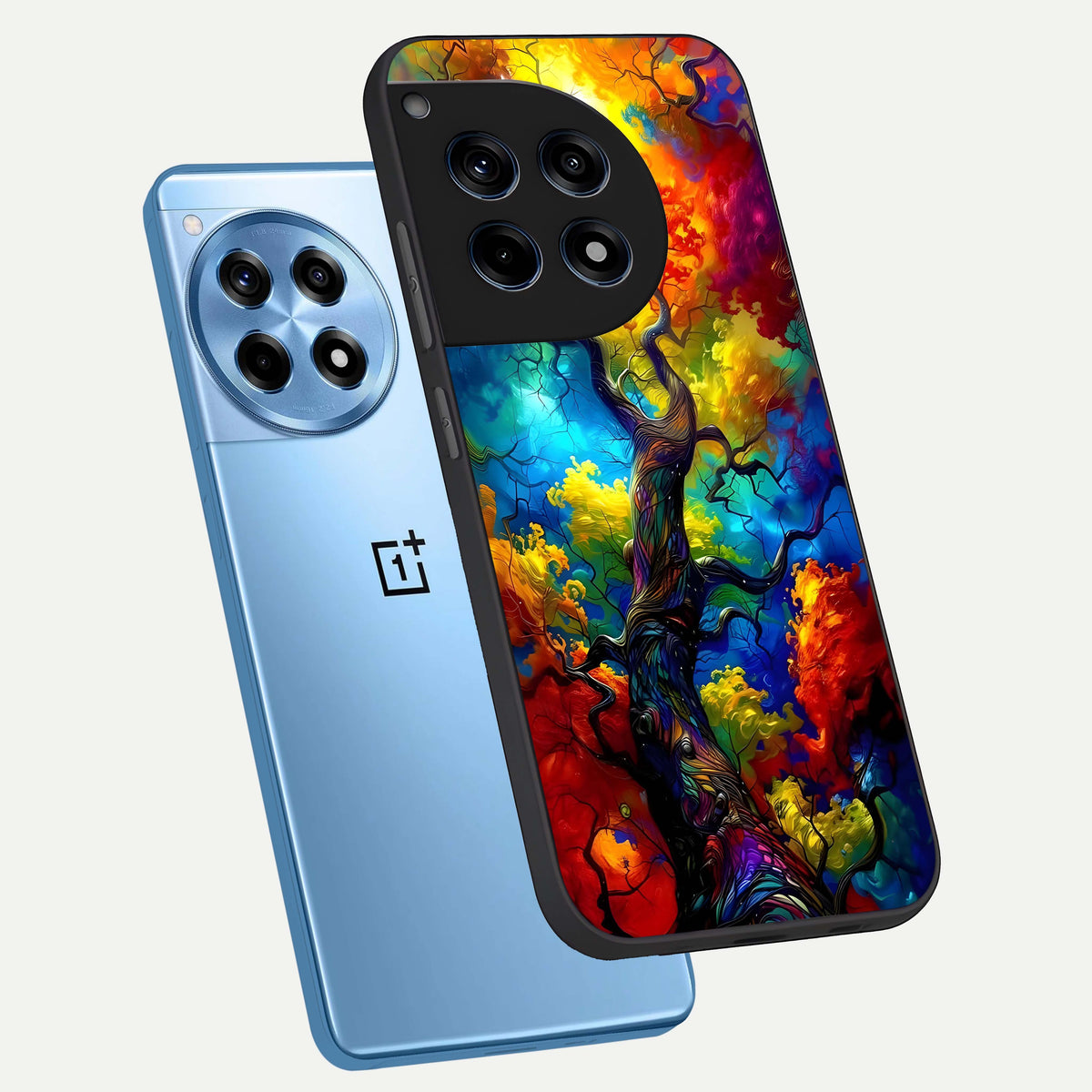  Colorful Soda Bottles phone case For OnePlus 12R showing premium glass back cover with detailed artwork