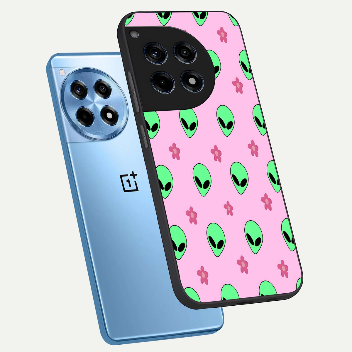  Cosmic Cute Crush phone case For OnePlus 12R showing premium glass back cover with detailed artwork