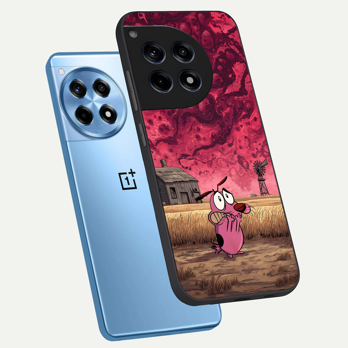  Courage Under Sky phone case For OnePlus 12R showing premium glass back cover with detailed artwork