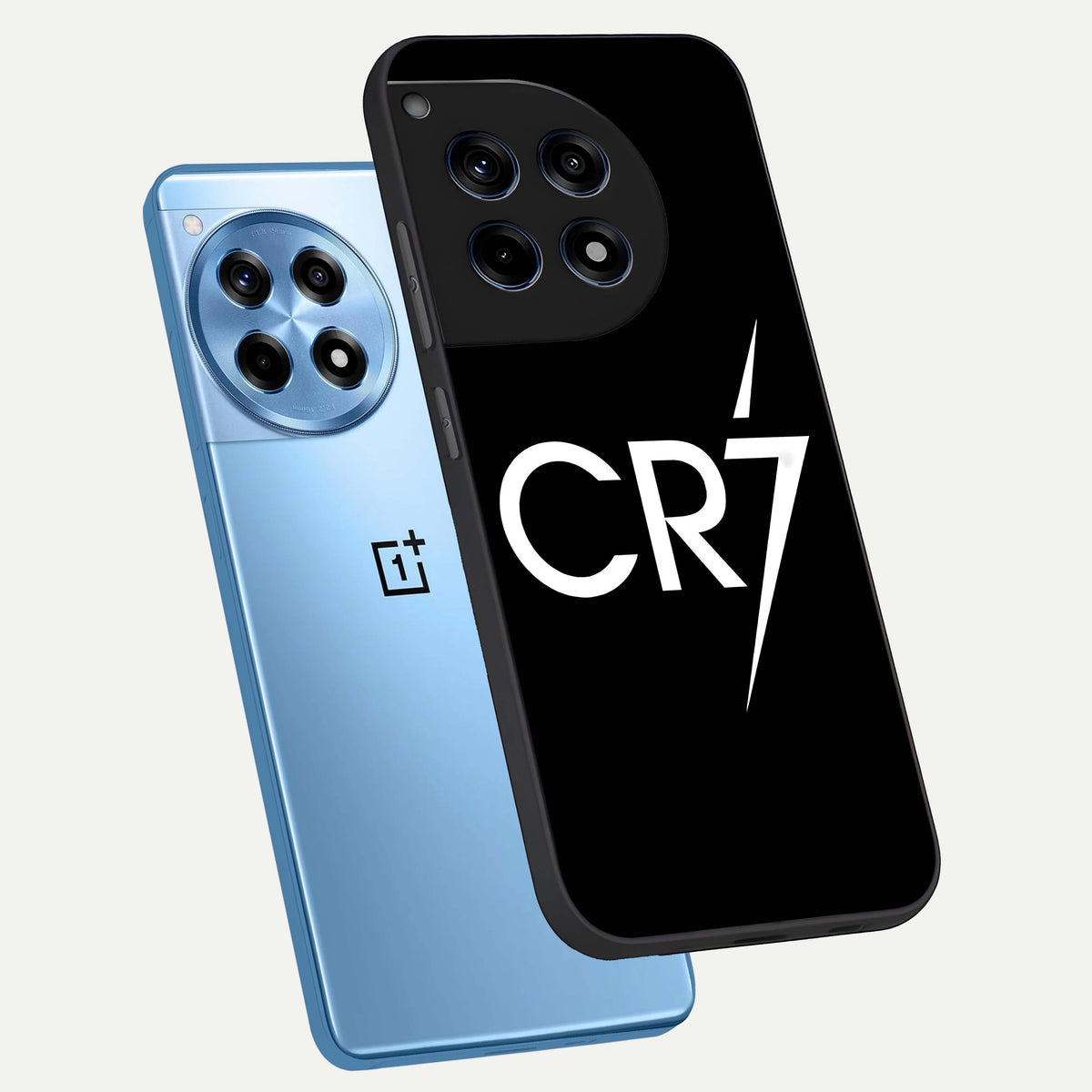  CR7 Elite Strike phone case For OnePlus 12R showing premium glass back cover with detailed artwork