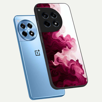  Crimson Wave Flow phone case For OnePlus 12R showing premium glass back cover with detailed artwork
