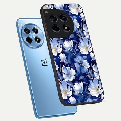  Cute Floral Patterns phone case For OnePlus 12R showing premium glass back cover with detailed artwork