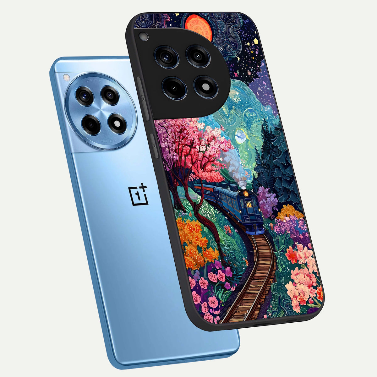  Digital Art phone case For OnePlus 12R showing premium glass back cover with detailed artwork