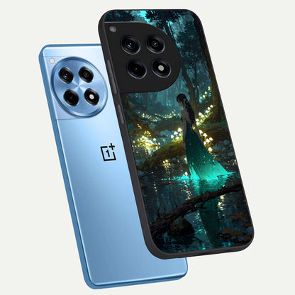  Enchanted Forest Glow phone case For OnePlus 12R showing premium glass back cover with detailed artwork