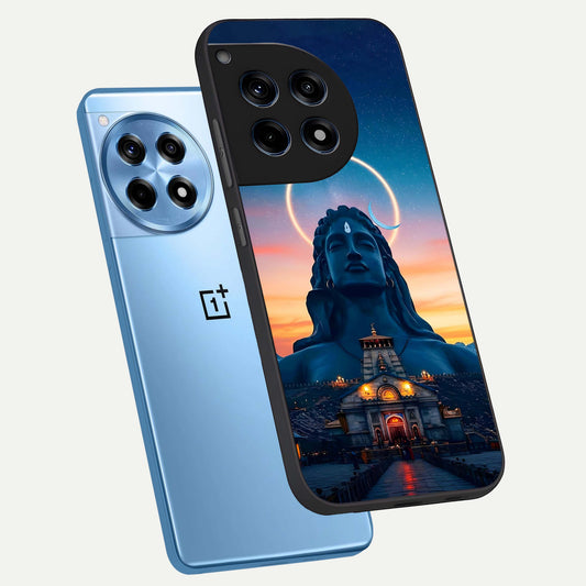  Eternal Shiva Aura phone case For OnePlus 12R showing premium glass back cover with detailed artwork