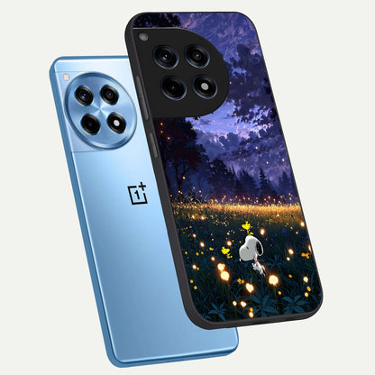  Firefly Meadow Magic phone case For OnePlus 12R showing premium glass back cover with detailed artwork