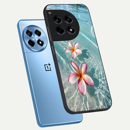  Floating Bloom Bliss phone case For OnePlus 12R showing premium glass back cover with detailed artwork
