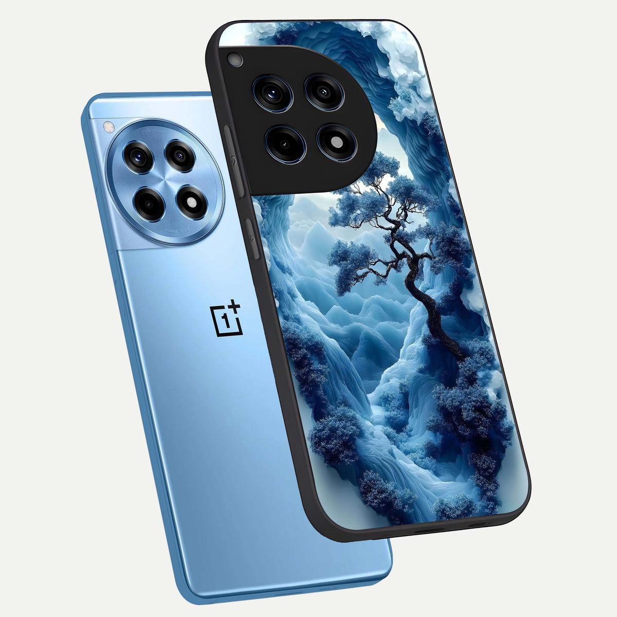  Frozen Serenity Gate phone case For OnePlus 12R showing premium glass back cover with detailed artwork