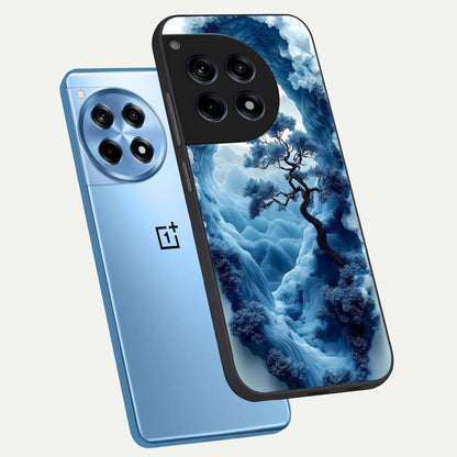  Frozen Serenity Gate phone case For OnePlus 12R showing premium glass back cover with detailed artwork