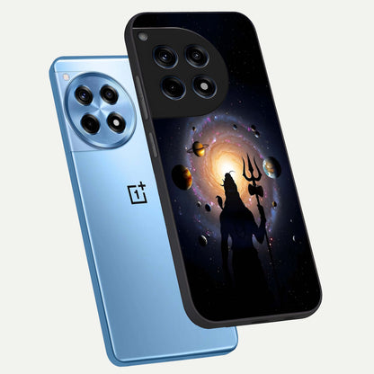  Galactic Shiva Vision phone case For OnePlus 12R showing premium glass back cover with detailed artwork