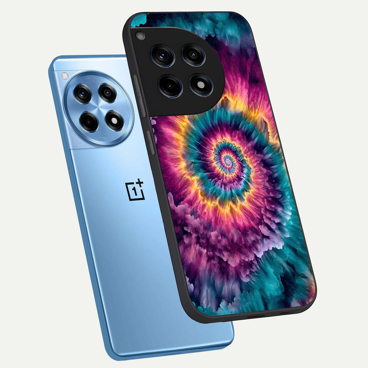  Galactic Spiral Burst phone case For OnePlus 12R showing premium glass back cover with detailed artwork