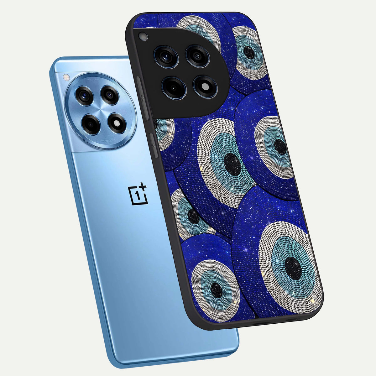  Galaxy Eye Flow phone case For OnePlus 12R showing premium glass back cover with detailed artwork