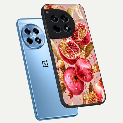  Golden Bloom Glow phone case For OnePlus 12R showing premium glass back cover with detailed artwork