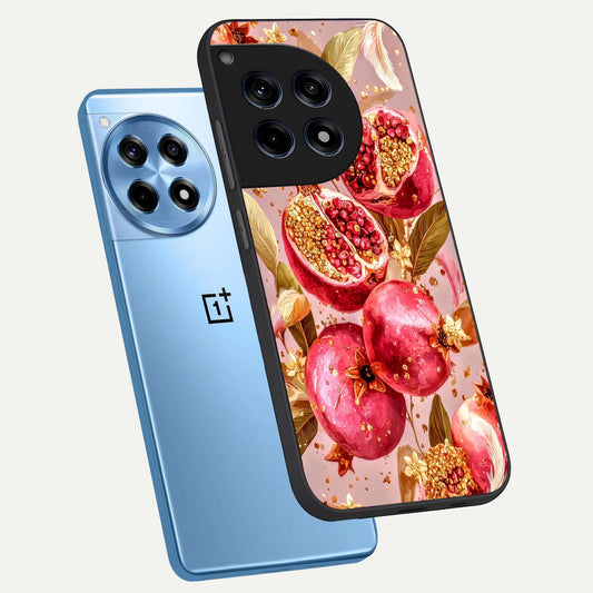  Golden Bloom Glow phone case For OnePlus 12R showing premium glass back cover with detailed artwork