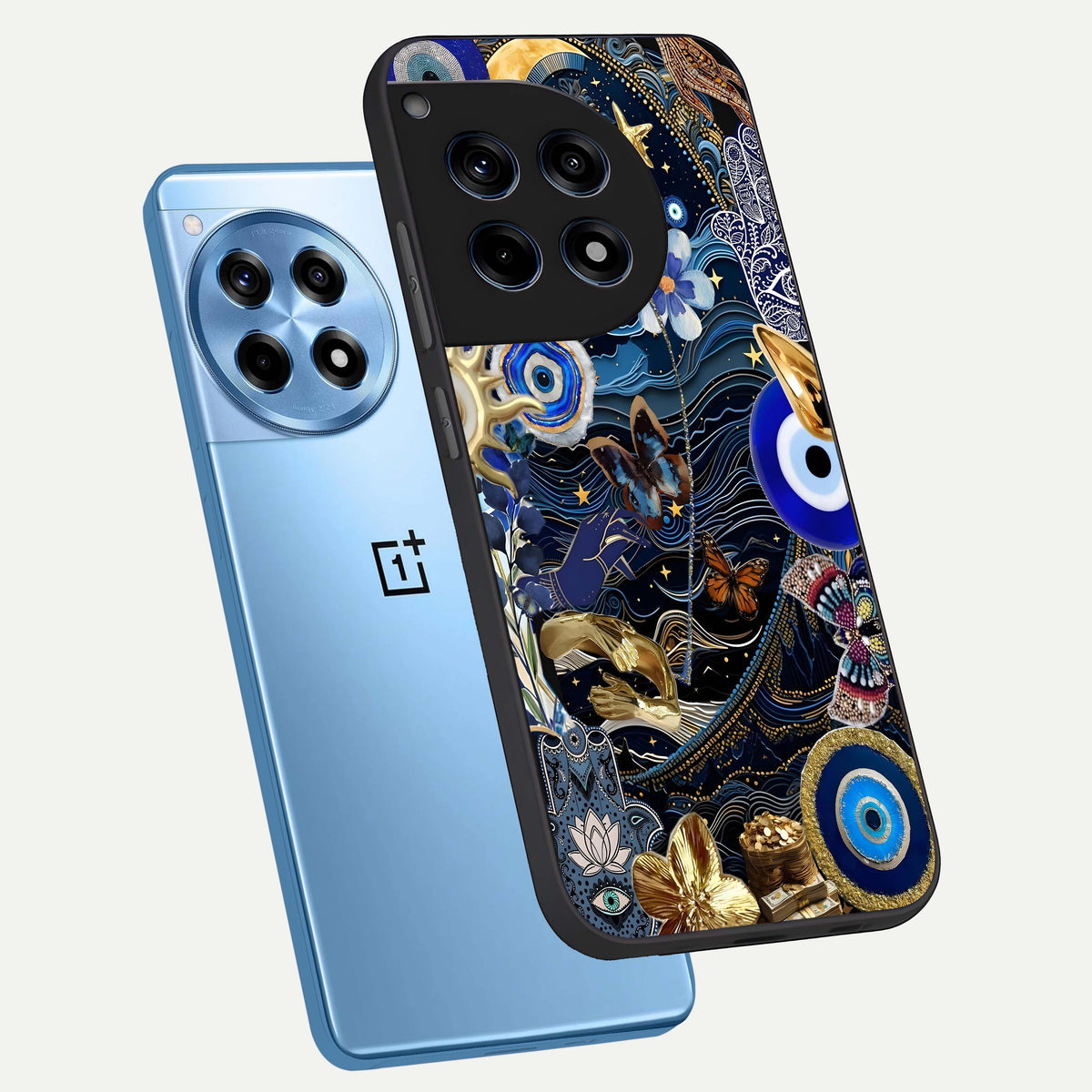  Golden Moon Magic phone case For OnePlus 12R showing premium glass back cover with detailed artwork