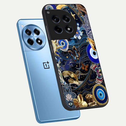  Golden Moon Magic phone case For OnePlus 12R showing premium glass back cover with detailed artwork