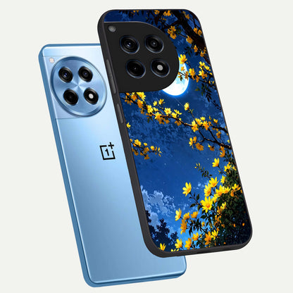  Golden Night Glow phone case For OnePlus 12R showing premium glass back cover with detailed artwork