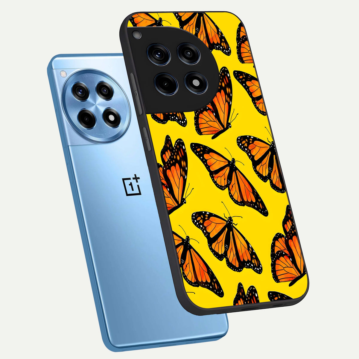  Golden Wing Flight phone case For OnePlus 12R showing premium glass back cover with detailed artwork