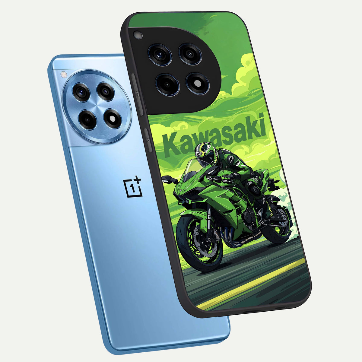  Greenery Sky phone case For OnePlus 12R showing premium glass back cover with detailed artwork
