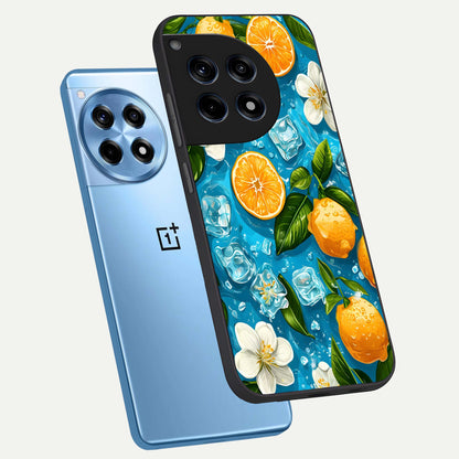  Ice Cube With Orange phone case For OnePlus 12R showing premium glass back cover with detailed artwork