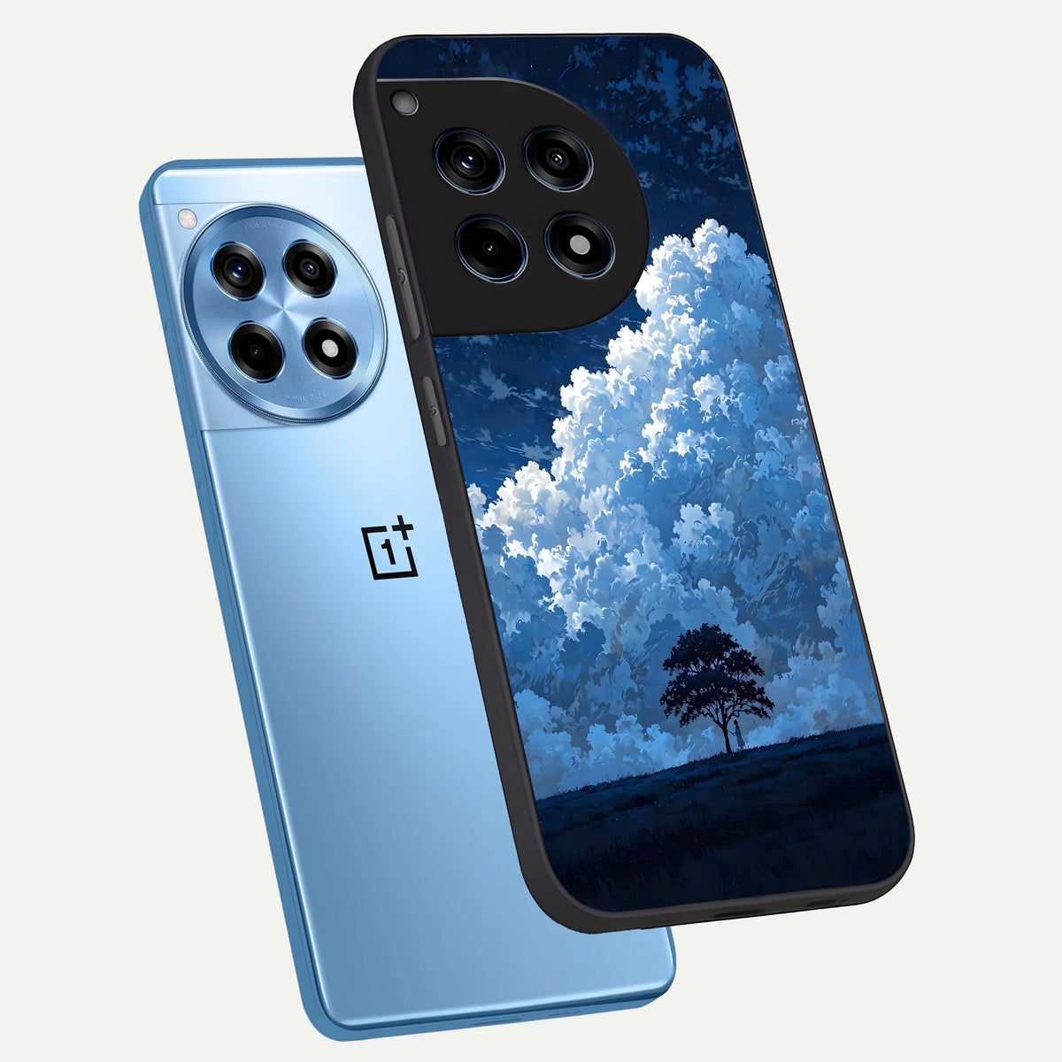  Midnight Sky Serenity phone case For OnePlus 12R showing premium glass back cover with detailed artwork