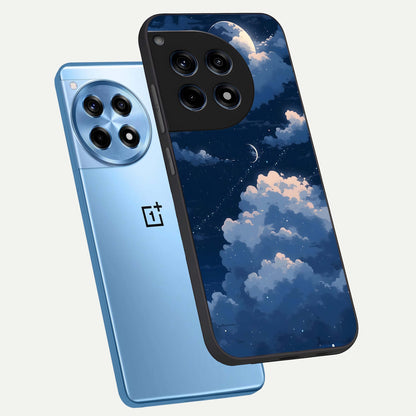  Moon Dream Haze phone case For OnePlus 12R showing premium glass back cover with detailed artwork