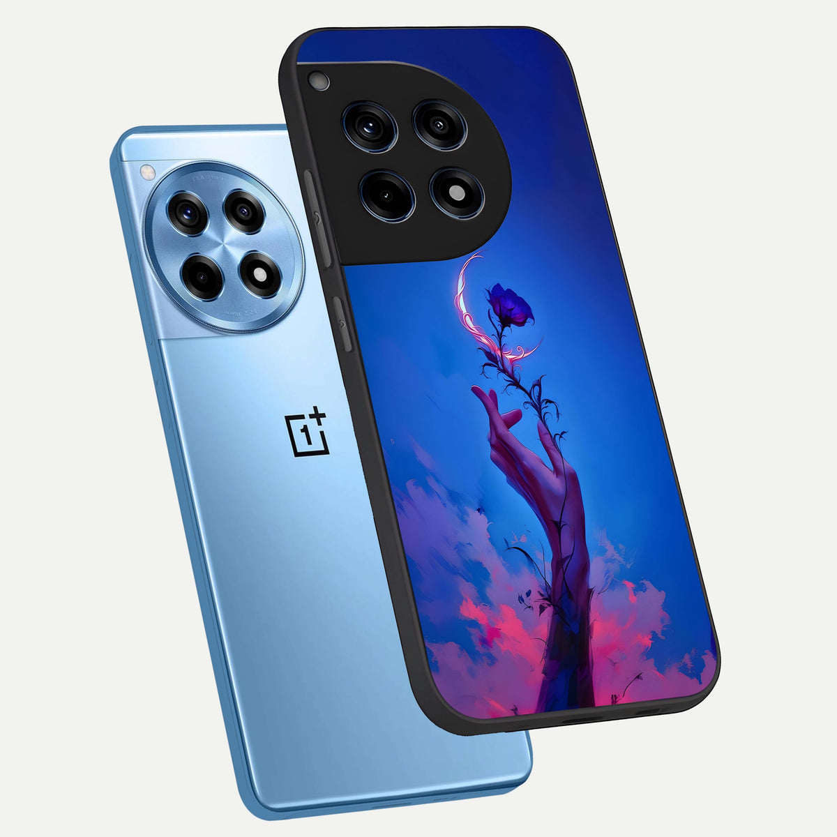  Mystic Hand phone case For OnePlus 12R showing premium glass back cover with detailed artwork