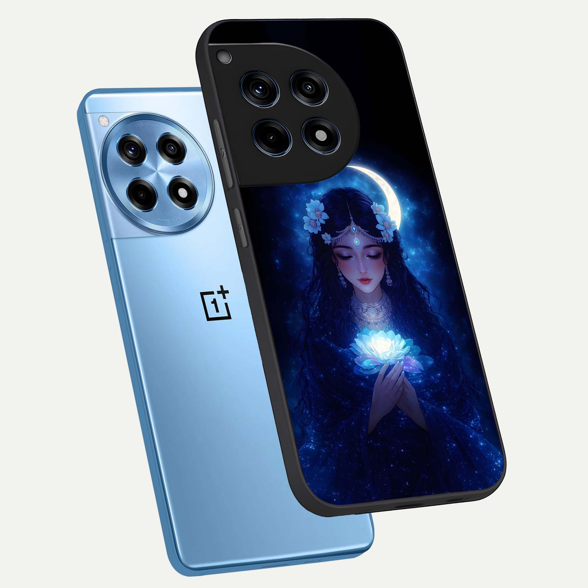  Mystic Moon Queen phone case For OnePlus 12R showing premium glass back cover with detailed artwork