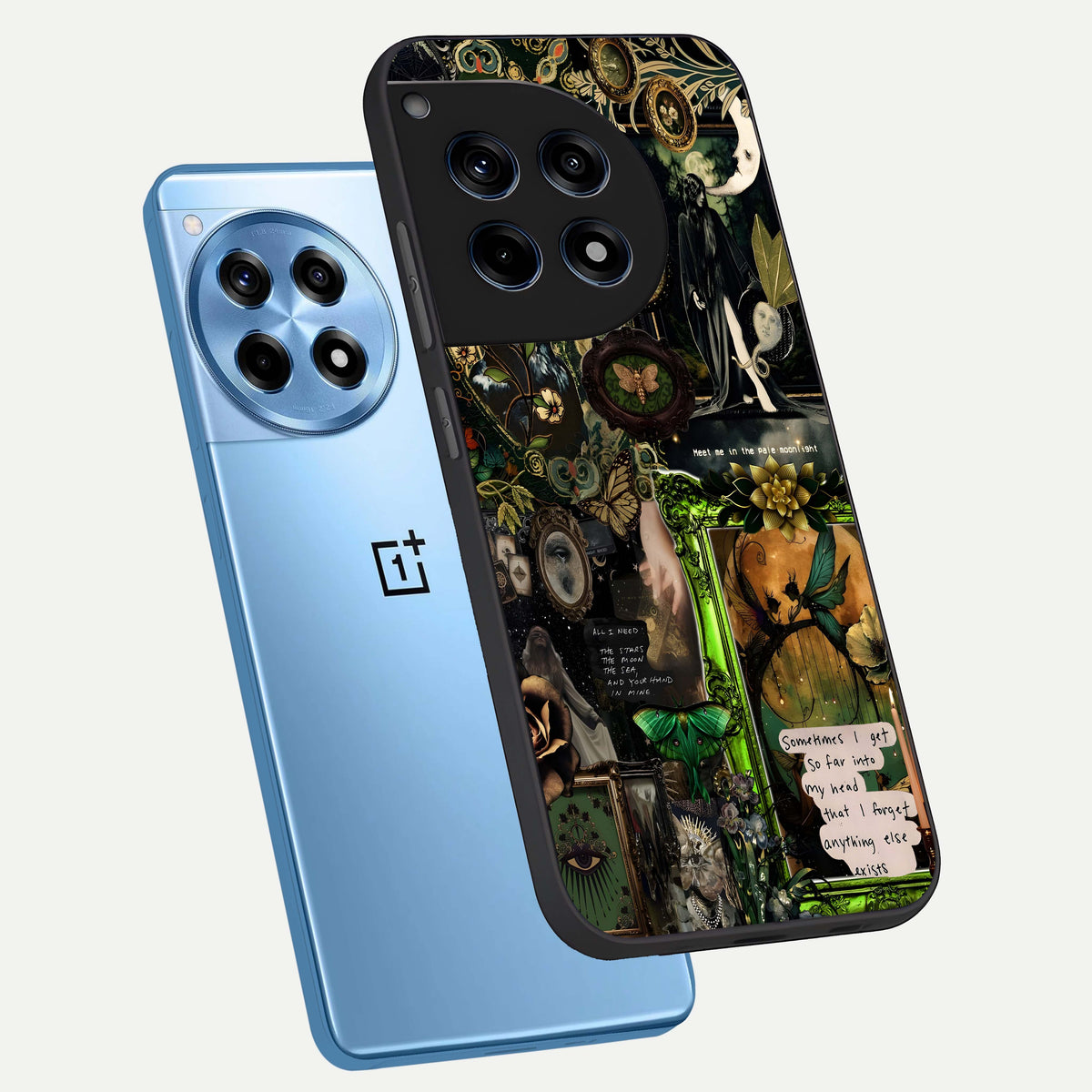  Mystic Woods Secret phone case For OnePlus 12R showing premium glass back cover with detailed artwork