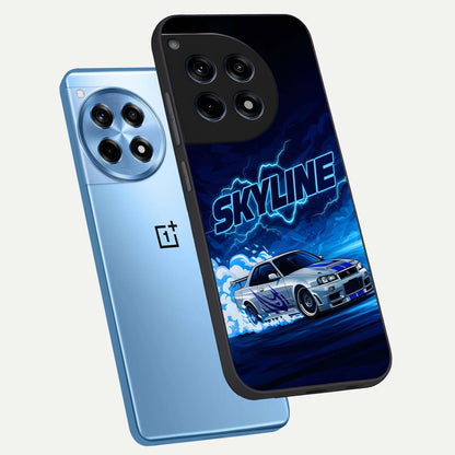  Neon Drift Beast phone case For OnePlus 12R showing premium glass back cover with detailed artwork