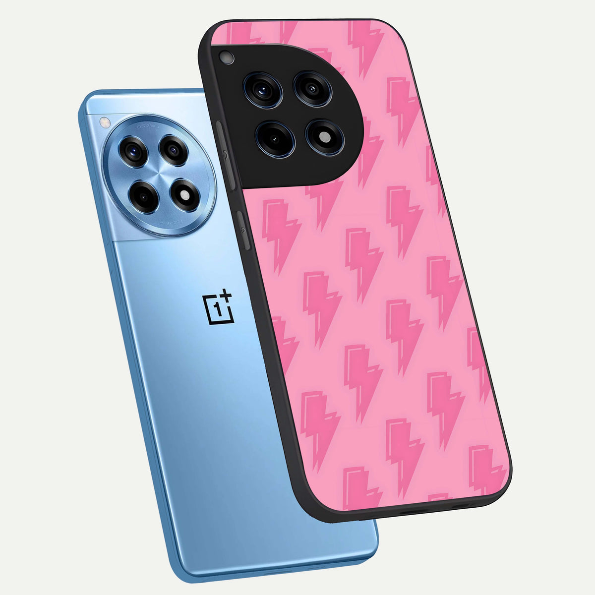  Pink Moo Magic phone case For OnePlus 12R showing premium glass back cover with detailed artwork