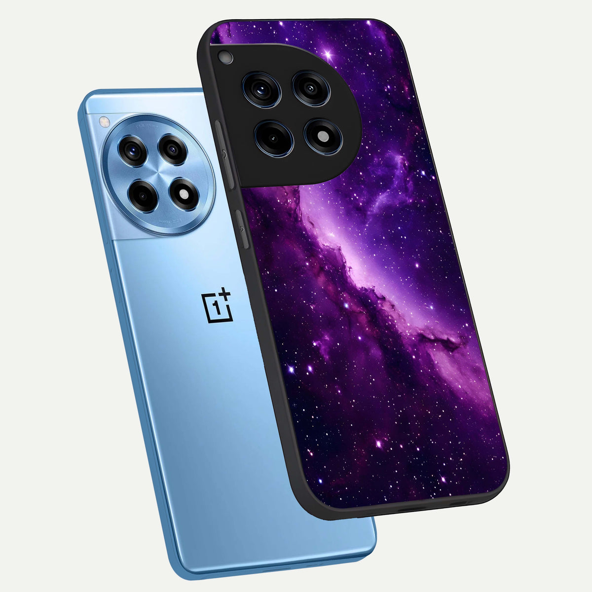  Purple Shade Sky phone case For OnePlus 12R showing premium glass back cover with detailed artwork