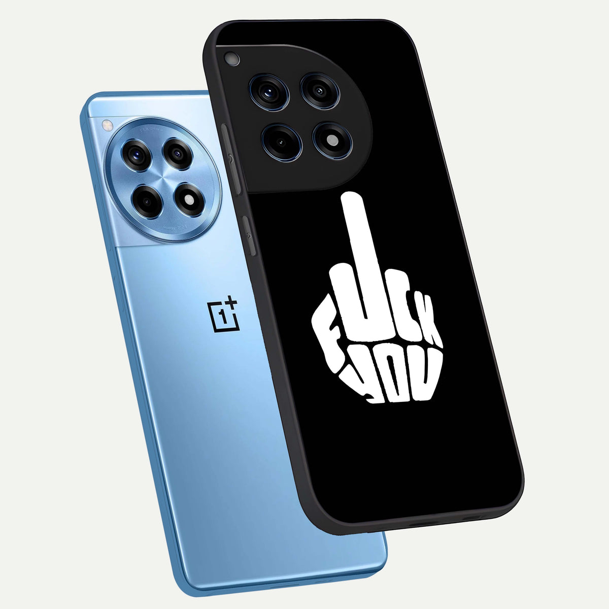  Rebel Mode On phone case For OnePlus 12R showing premium glass back cover with detailed artwork