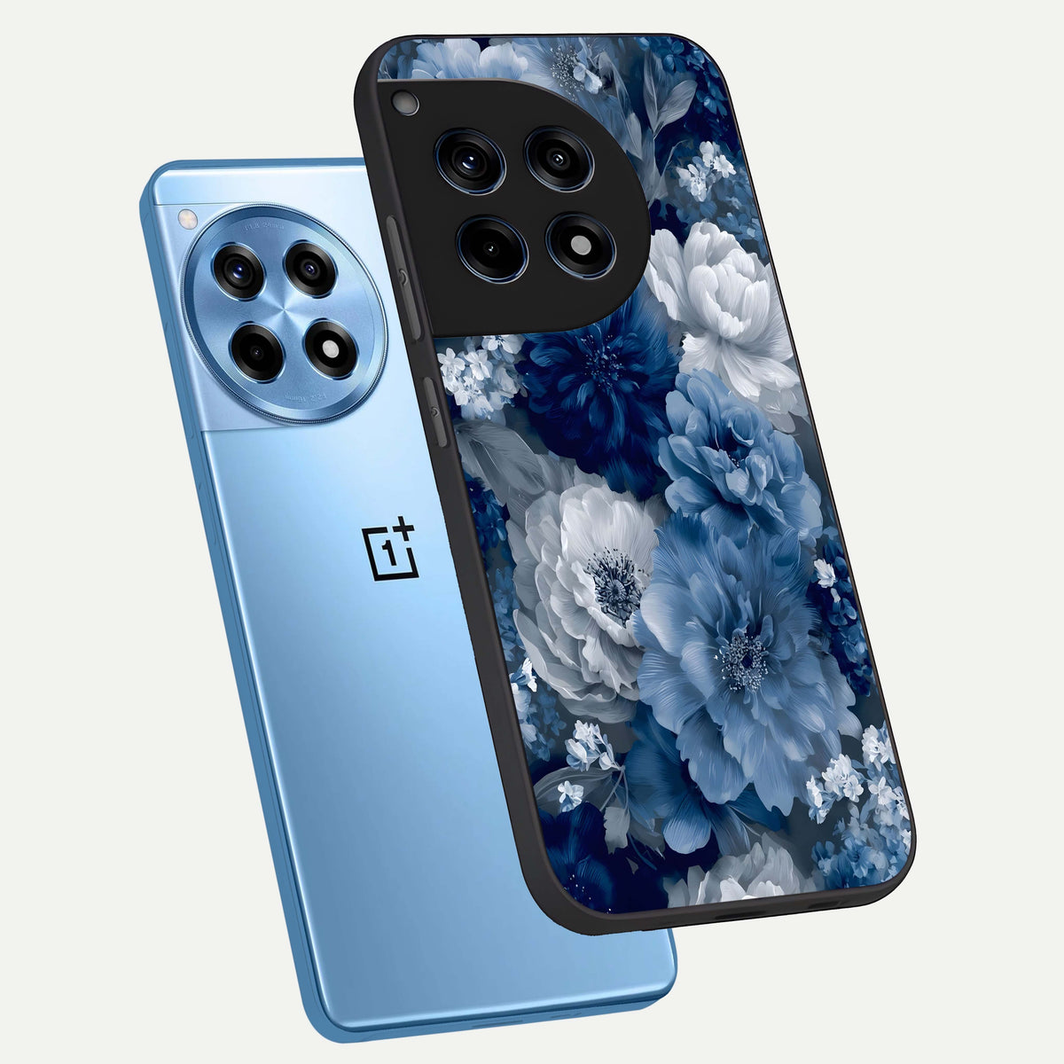  Royal Bloom Garden phone case For OnePlus 12R showing premium glass back cover with detailed artwork