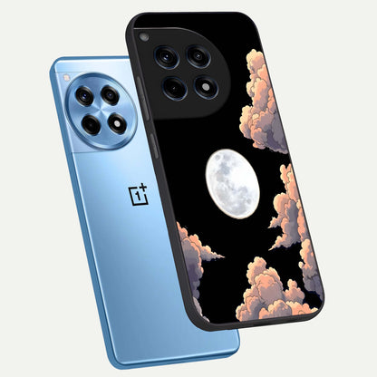  Shade Cloud Moon phone case For OnePlus 12R showing premium glass back cover with detailed artwork
