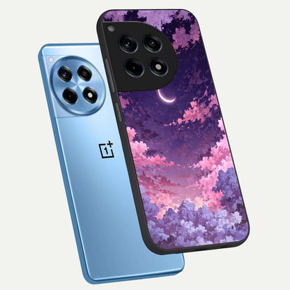  Sky Drift Clouds phone case For OnePlus 12R showing premium glass back cover with detailed artwork