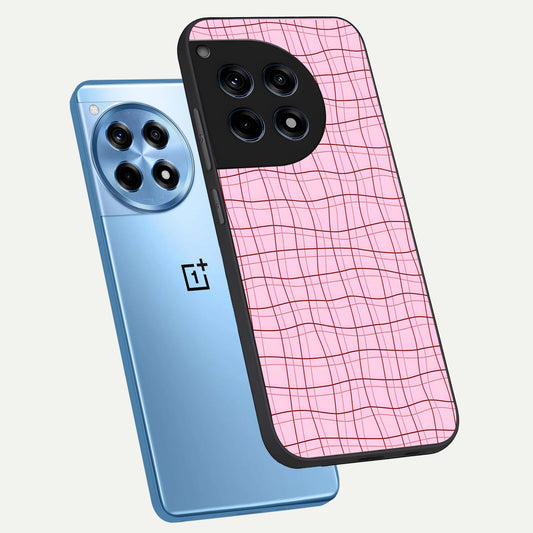  Soft Grid Bliss phone case For OnePlus 12R showing premium glass back cover with detailed artwork