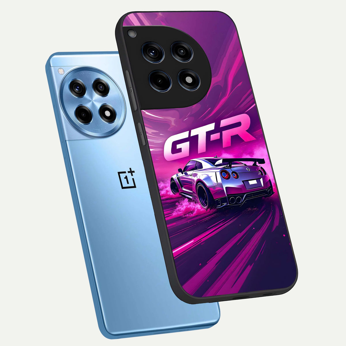  Speed Drift Legend phone case For OnePlus 12R showing premium glass back cover with detailed artwork
