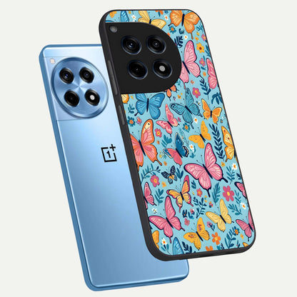  Spring Wing Garden phone case For OnePlus 12R showing premium glass back cover with detailed artwork