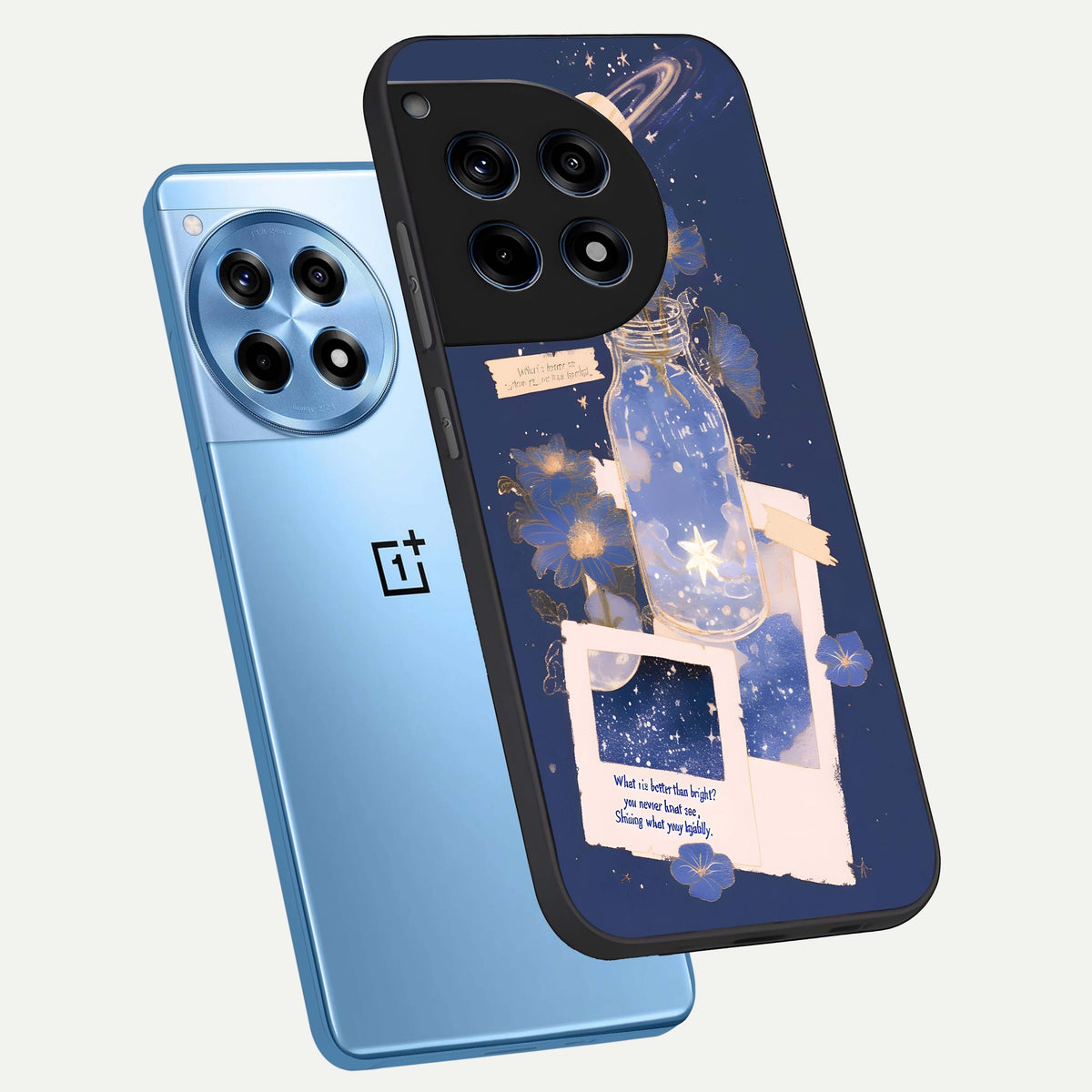  Starlit Cosmic Jar phone case For OnePlus 12R showing premium glass back cover with detailed artwork