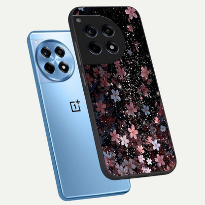  Starlit Flower Dreams phone case For OnePlus 12R showing premium glass back cover with detailed artwork