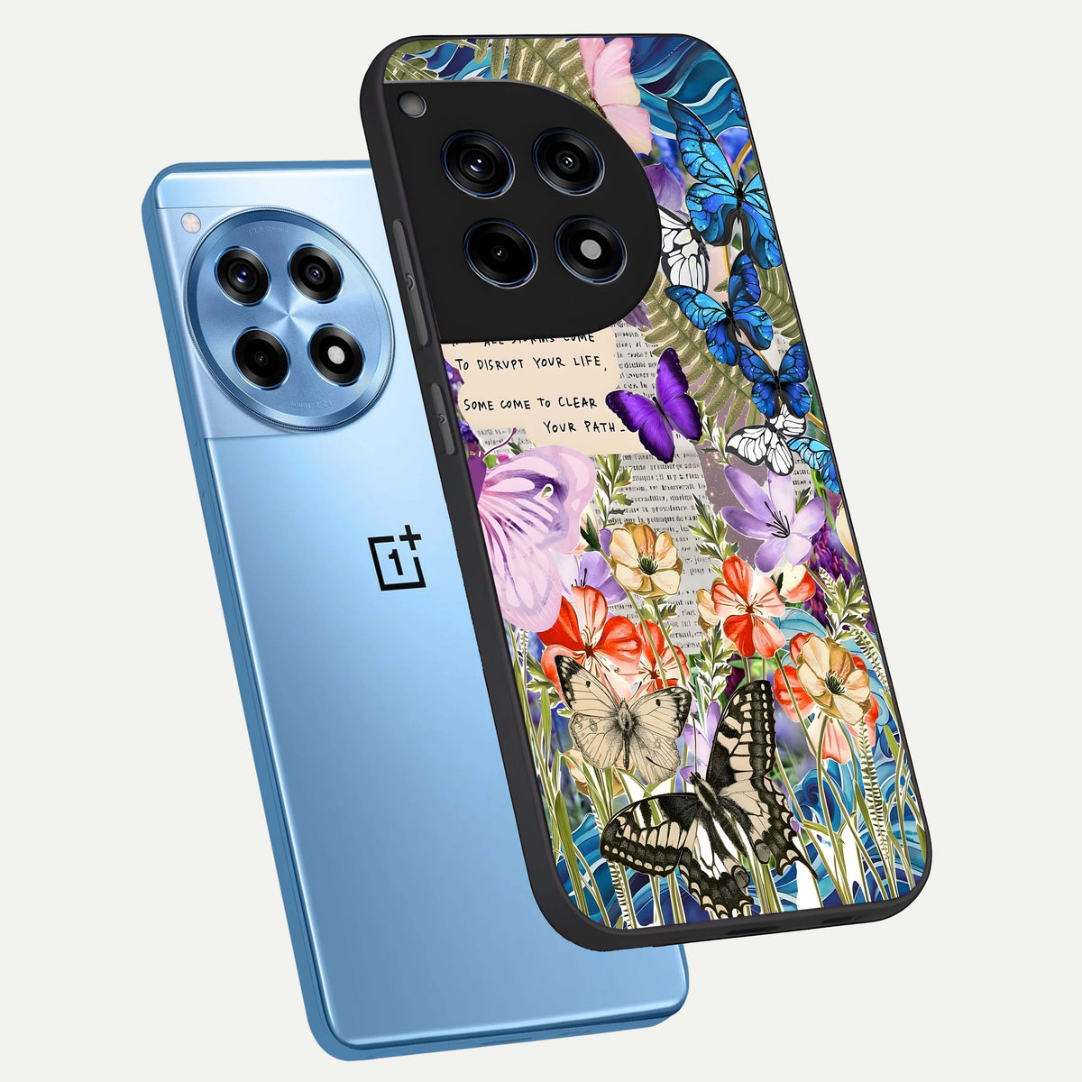  Storm Path Bloom phone case For OnePlus 12R showing premium glass back cover with detailed artwork