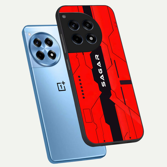  Voltage Rise CYBERPUNK Custom Name phone case For OnePlus 12R showing premium custom name glass back cover